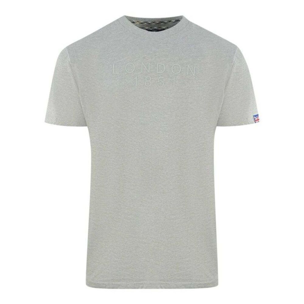 Aquascutum Mens London 1851 Logo Taped T-Shirt / Gray
